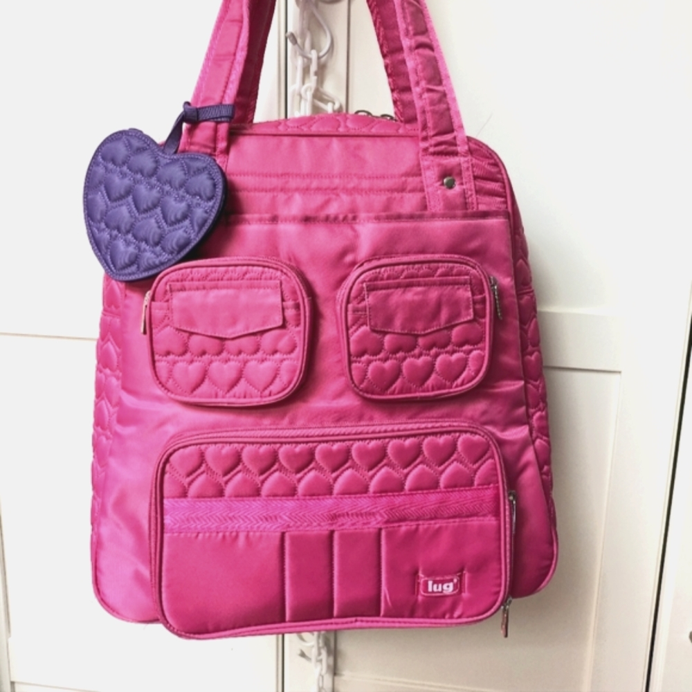 Vintage Hearts Quilted LUG Puddle Jumper w/ hearts LUGgage tag